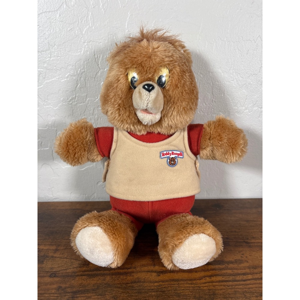 Vintage Teddy Ruxpin Bear Plush 1985 Worlds of Wonder 14 Inch Retro Toy Non Talk